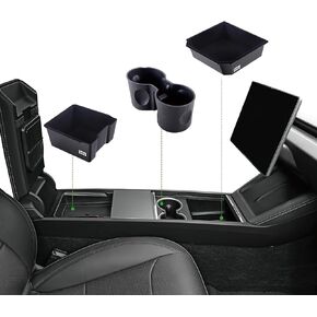 2024 Tesla Model 3/Y Accessories, Under Screen Storage Tray with 8 Physical Multifunction Control Button, Model 3/Y Center Console Organizer 2024-2020 (Not for HIGHLAND)