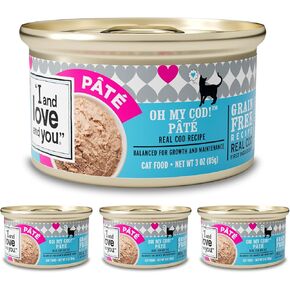 I AND LOVE AND YOU Wet Cat Food - Oh My Cod Pâté - Cod Recipe, Grain Free, Filler Free, 3oz Pack of 4 Cans