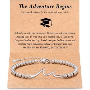 Tarsus Graduation Gifts for Her, Through Waves of Life, Class of 2024, 8th Grade, High School, College Girls, Masters Degree, Graduation Bracelet for Friend Daughter Sister Granddaughter...