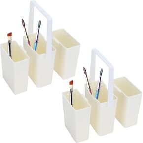 Paint Brush Washing Bucket, Portable Triple Detachable Watercolor Art Paint Pen Container, Multi-Functional Brush Cleaning Bucket with Handle