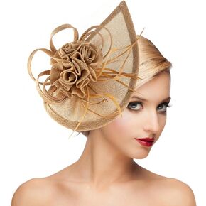 dressfan Fascinator Hat Headpiece Womens 20s 50s Vintage Accessories Headband for Kentucky Derby/Wedding/Cocktail/Tea Party