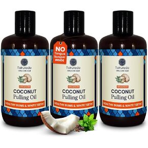 Oil Pulling | Advanced Coconut Oil Pulling | Pulling Oil - 20 Fl Oz - Extra Virgin Coconut Oil, Mint - Healthy Gums & Strong Teeth - Best Oil Pulling Mouthwash (Pack of 2)