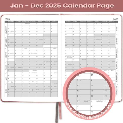 دفتر مواعيد ومخطط 2025 - يناير 2025 - ديسمبر 2025، مخطط يومي لكل ساعة 2025، 5.75 بوصة × 8.25 بوصة، فاصل زمني 60 دقيقة، غطاء جلدي ناعم صناعي، ورق ممتاز، مخطط 2025 مع حامل قلم، جيب داخلي in Saudi Arabia