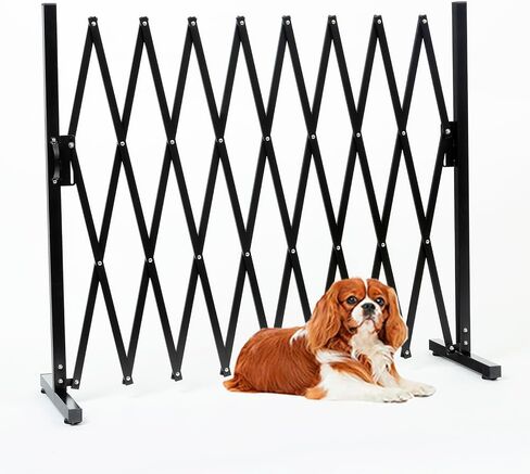 KENNISI Metal Expandable Dog Gate, 9Feet, Versatile Accordion Safety Barrier Gate, Portable Retractable Barricade Gate, Free Standing Adjustable Pet Fence Gate, Indoor and Outdoor in Kuwait