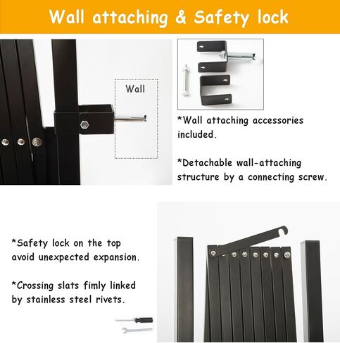 KENNISI Metal Expandable Dog Gate, 9Feet, Versatile Accordion Safety Barrier Gate, Portable Retractable Barricade Gate, Free Standing Adjustable Pet Fence Gate, Indoor and Outdoor in Kuwait