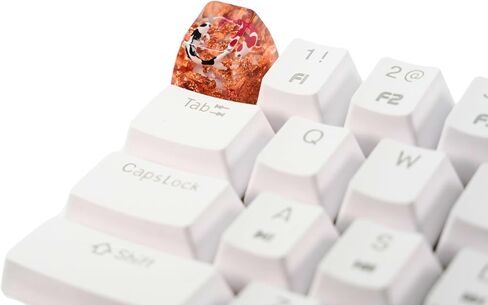 Koi Resin Keycap, Handmade Artisan Keycap for Cherry MX Standard Gaming Mechanical Keyboard, Copper Flakes Backlit, SA Profile 1U, ESC Key Unique Gift Ideas (Yin Yang - Koi A&B) in Saudi Arabia