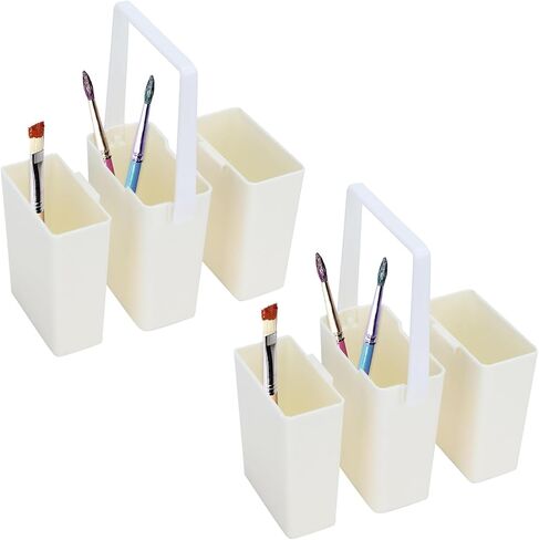 Paint Brush Washing Bucket, Portable Triple Detachable Watercolor Art Paint Pen Container, Multi-Functional Brush Cleaning Bucket with Handle in Kuwait