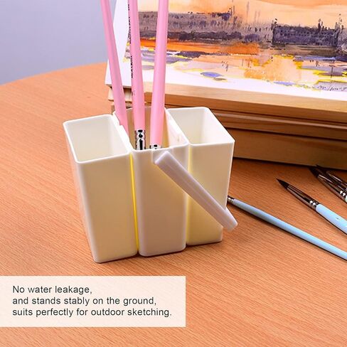 Paint Brush Washing Bucket, Portable Triple Detachable Watercolor Art Paint Pen Container, Multi-Functional Brush Cleaning Bucket with Handle in Kuwait