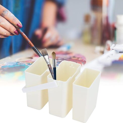 Paint Brush Washing Bucket, Portable Triple Detachable Watercolor Art Paint Pen Container, Multi-Functional Brush Cleaning Bucket with Handle in Kuwait