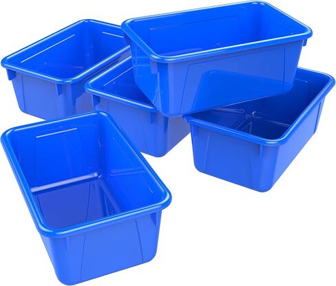 Storex Small Cubby Bins – Plastic Storage Containers for Classroom, 12.2 x 7.8 x 5.1 inches, Class Yellow, 5-Pack (62418A05C) in Saudi Arabia