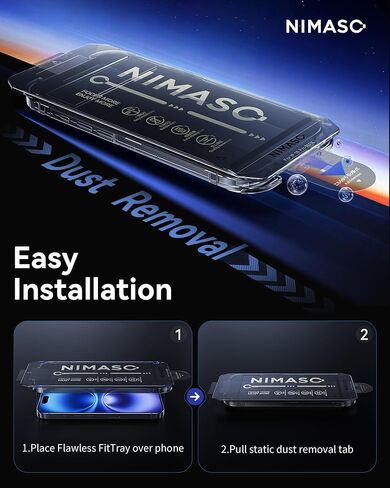 واقي شاشة NIMASO لهاتف iPhone 16 Pro Max، 3 عبوات من أفلام الزجاج المقسى، إزالة الغبار سهلة التركيب، إطار دليل مقاوم للصدمات ومضاد لبصمات الأصابع متوافق مع iPhone 16 Pro Max (6.9 بوصة) in Saudi Arabia
