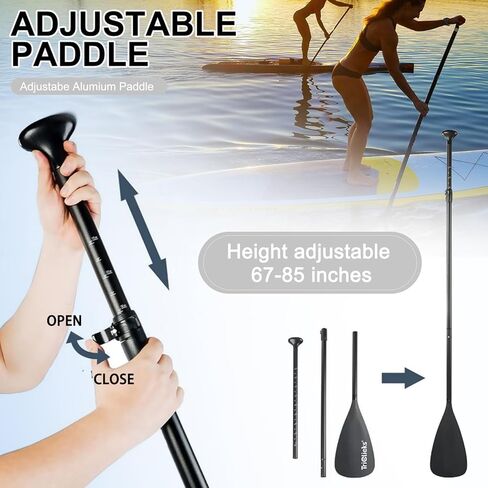 SUDOO Inflatable Stand Up Paddle Board. 10'x30 x6 Stand-Up Paddleboards. Ultra-Light SUP Board for Adult & Youth. Paddle Boards incl Paddle/Pump/Backpack/Leash/3 Fins/Non-Slip Deckpad/Repair Kit in Saudi Arabia