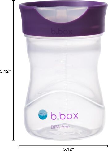 b.box Toddler Training Cup: Free Flow Opening, Great Transition from Sippy to Big Kid Cup. BPA Free, Dishwasher safe. Ages 12+ months (Grape, 8oz) in Saudi Arabia