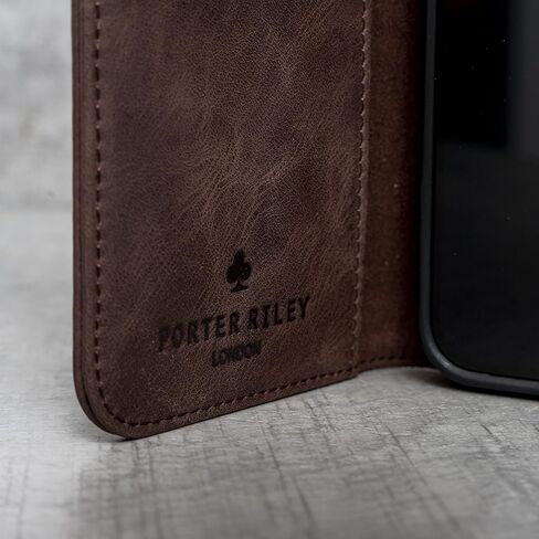 Porter Riley - Leather Case for iPhone XR. Premium Genuine Leather Stand/Cover/Wallet/Flip Case with [Card Slots] [Horizontal Stand] [Durable Frame] (Tan) in Saudi Arabia