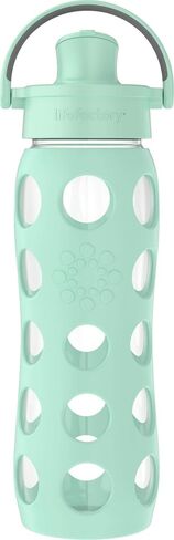 Lifefactory 22-Ounce Glass Water Bottle with Active Flip Cap and Protective Silicone Sleeve, Desert Rose in Saudi Arabia