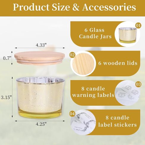 simeitol 6pcs 16oz Blue Candle Jars for Making Candles, Speckled Blue Glass Candle Jars with Lids, Bulk Empty Candle Containers, Blue Wedding Centerpieces, Baby Shower Party Table Decorations in Saudi Arabia