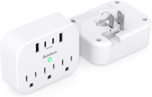 أساسيات سفينة الرحلات البحرية - واقي قطاع الطاقة غير المتصاعد المعتمد للرحلات البحرية، موسع منفذ السفر مع 3 منافذ 4 USB (2 USB-C)، محول قابس قابل للطي لرحلة السفر يجب أن يكون لديك in Kuwait