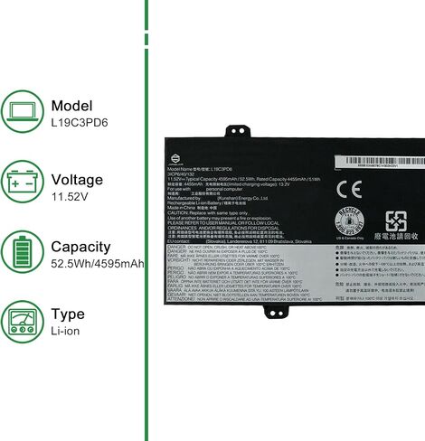 استبدال بطارية الكمبيوتر المحمول L21B4PE2 SB11F38373 5B11F38379 لجهاز Lenovo IdeaPad Yoga 7 16IAP7 14IAL7 14ARB7 Series L21L4PE0 SB11F38382 5B11F38372 L21M4PE3 SB11F38368 5B11F38367 15.36 فولت 71 وات في الساعة in Saudi Arabia