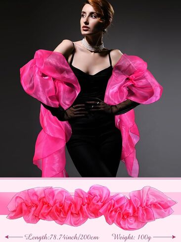 Geyoga Chandelle Boa Vintage Boa Organza Boa 100g 6.5ft Flapper Accessories for Women Dancing Wedding Party Decoration Halloween Costume in Saudi Arabia