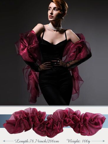 Geyoga Chandelle Boa Vintage Boa Organza Boa 100g 6.5ft Flapper Accessories for Women Dancing Wedding Party Decoration Halloween Costume in Saudi Arabia
