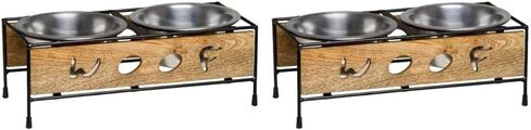 Loving Pets Black Label Woof Cut Raised Diner, Wood, 1 Quart in Kuwait