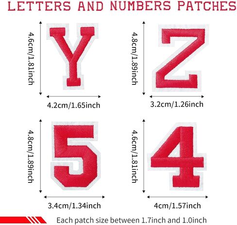 62 Pieces Iron on Letters and Numbers Patches, Black Letter Iron on Patches A-Z Numbers Patches 0-9 Line with White Border, for Clothing, Shoes, Bags, Hats, DIY Crafts (Black) in Saudi Arabia