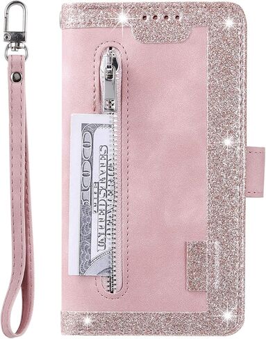 EYZUTAK حافظة هاتف بمحفظة لهاتف سامسونج جالاكسي S9، حافظة ريترو غير لامعة 9 فتحات للبطاقات، حافظة جيب بسحاب من جلد البولي يوريثان مع مسند للإغلاق المغناطيسي مع حزام معصم حافظة قابلة للطي مقاومة للصدمات - أزرق in Kuwait