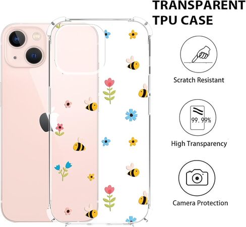 YESPURE لهاتف iPhone 13، حافظة iPhone 13، تصميم نمط عيد الميلاد اللطيف، تصميم شفاف ناعم من مادة TPU المضادة للأصفر، غطاء واقٍ مقاوم للصدمات للأولاد والبنات والنساء - رجل خبز الزنجبيل in Kuwait