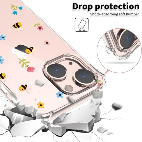 YESPURE لهاتف iPhone 13، حافظة iPhone 13، تصميم نمط عيد الميلاد اللطيف، تصميم شفاف ناعم من مادة TPU المضادة للأصفر، غطاء واقٍ مقاوم للصدمات للأولاد والبنات والنساء - رجل خبز الزنجبيل in Kuwait