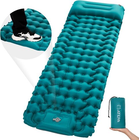 ATEPA Insulated Sleeping Pad 6 R-Value Ultralight Backpacking Sleeping Pad for Hiking Camping (1.3lbs) inflatable sleeping pad for adults, Compact Thick Camping Mattress pad in Saudi Arabia