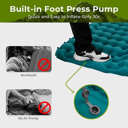 ATEPA Insulated Sleeping Pad 6 R-Value Ultralight Backpacking Sleeping Pad for Hiking Camping (1.3lbs) inflatable sleeping pad for adults, Compact Thick Camping Mattress pad in Saudi Arabia