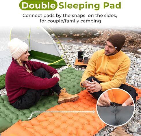 ATEPA Insulated Sleeping Pad 6 R-Value Ultralight Backpacking Sleeping Pad for Hiking Camping (1.3lbs) inflatable sleeping pad for adults, Compact Thick Camping Mattress pad in Saudi Arabia