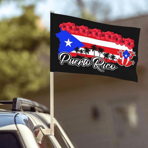 2 Pack Puerto Rico Car Flag 12 X 18 inch Double Side Puerto Rico Sign Car Window Flags in Saudi Arabia