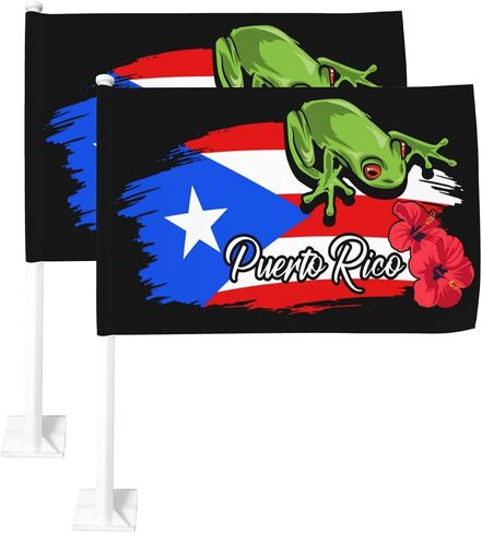 2 Pack Puerto Rico Car Flag 12 X 18 inch Double Side Puerto Rico Sign Car Window Flags in Saudi Arabia