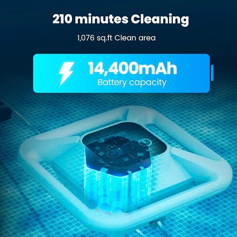 2024 Upgraded Poolmate Hydro 4 Corded Robotic Pool Cleaner, Suitable for Above/In-Ground, Wall and Waterline Cleaning,Dual-Zone Basket Filter, Support App Control,5070 GPH Power Suction in Saudi Arabia