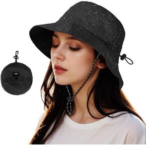 Waterproof Bucket Hat Women - UV Protection Rain Hats Ladies Packable Foldable Fishing Hat Outdoor Travel Hiking