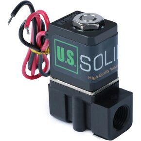 U.S. Solid 1/8inches Nylon Electric Solenoid Valve 12V DC Normally Closed NBR