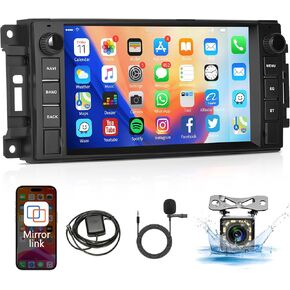 8 Core 4G+64G Radio for Jeep Wrangler Dodge RAM Avenger Challenger Chrysler, Rimoody Android 13 Car Stereo Carplay 7 Inch Touchscreen Android Auto GPS 4G-WiFi DSP-36 Bluetooth FM Backup Camera