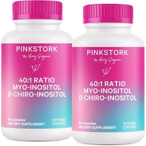 Pink Stork Myo-Inositol & D-Chiro Inositol Supplement | Hormonal Balance & Ovarian Support | 40:1 Ratio - 90 Capsules