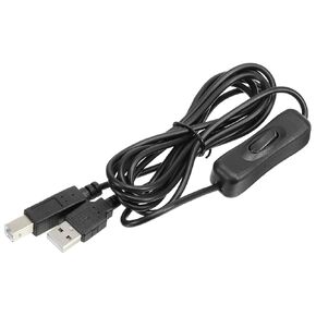 MECCANIXITY USB Printer Cable with ON/Off Switch 2 Meter USB Male to USB B/M Extension Cord for Printers Scanner Copier Black