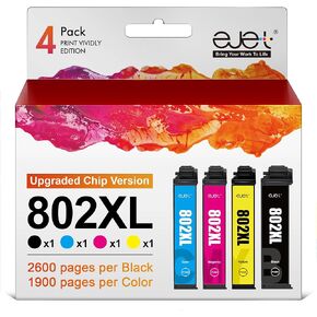 ejet Remanufactured Ink Cartridge Replacement for HP Ink 65, 65XL Ink Cartridge for HP Printers DeskJet 3772 3755 3752 3700 3722 2655 Envy 5055 5052 5010 5032 5058 AMP 100 120 (1 Black, 1 Tri-Color)