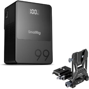 بطارية SMALLRIG V Mount VB99، بطارية صغيرة على شكل V بقدرة 99 وات/6800 مللي أمبير في الساعة مع شحن سريع PD 100 وات USB-C، مع لوحة بطارية على شكل V، وبطارية على شكل V ولوحة لكاميرا DSLR، وكاميرا الفيديو، وحامل ثلاثي الأرجل - 5048