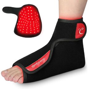 Comfytemp 5000mAh Battery Cordless Red Light Therapy for Foot, Portable Near Infrared Light Therapy Heat Therapy Foot Wrap, Rechargeable Wireless Light Shoe for Foot Ankle Heel Joint Pain Relief
