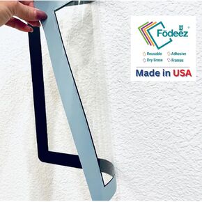 Fodeez - Letter-Size 8.5 x 11 Solid Black Reusable Adhesive Frames for Walls