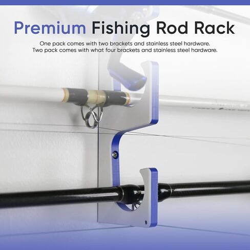 Made in USA Fishing Rod/Pole Holder Rack Organizers | Wall or Ceiling Mounted Fishing Rod Rack | Durable Marine Grade HDPE Plastic | Fishing Pole Holder Holds up to 6 or 12 + Stackable in Saudi Arabia