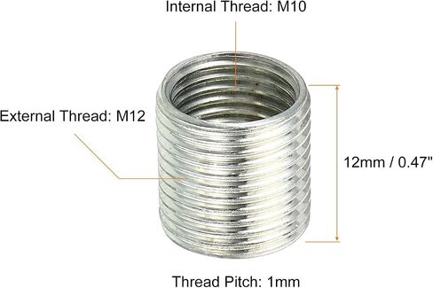 PATIKIL M12 to M10 Thread Adapters Sleeve Reducing Nut, 10 Pack 12mm Screw Conversion Nut Threaded Tube Coupler Connector Pipe Fitting in Saudi Arabia