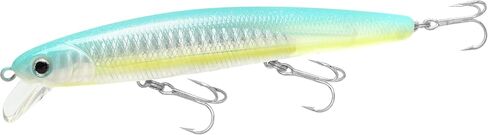 LUCKY CRAFT FlashMinnow 110SP, Fishing Jerkbait Side by Side Action Lure, Halibut Striper Calico Bass White Seabass Perfect Wobbling Surf Fishing (647 Super Glow Pearl Squid) in Saudi Arabia