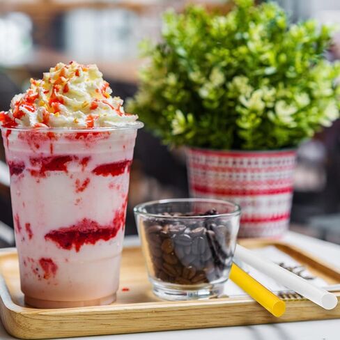 Lallisa 100 Sets Clear Plastic Cups with Dome Lids and Colorful Straws, Disposable Clear PET Plastic Cups Beverage Cups for Party Iced Coffee Cold Drinks Juice Milkshake Smoothie Tea Dessert (24 oz) in Kuwait