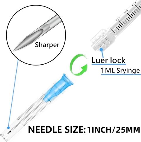 Luer lock 3ml 21Ga 1 Inch(25mm), 50 Pack Sterile Lab Utensils for Scientific Research, Industrial Dispensing or Liquid Measuring in Saudi Arabia
