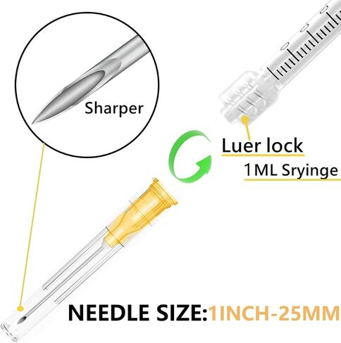 Luer lock 3ml 21Ga 1 Inch(25mm), 50 Pack Sterile Lab Utensils for Scientific Research, Industrial Dispensing or Liquid Measuring in Saudi Arabia
